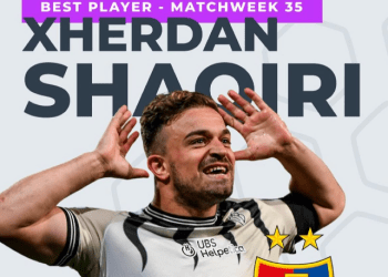 Xherdan Shaqiri zgjedhet lojtari më i mirë i javës në ligën elitare të Zvicrës
