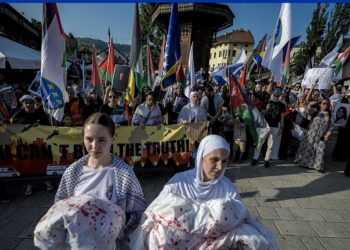 Marsh protestues për Palestinën në Sarajevë, porosisin se “nuk mund të digjet e vërteta”