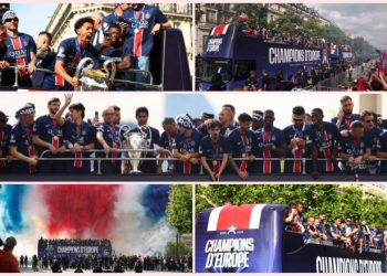 Në Paris, festa e çmendur e titullit kampion të Evropës, tifozët e PSG-së u mblodhën në tre vendet më të rëndësishme