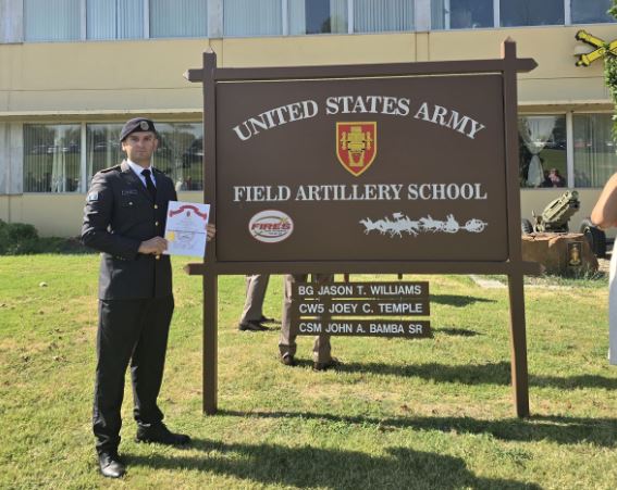 Togeri Fitim Kahrimani diplomon për Artileri në SHBA