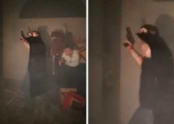 Momenti kur një burrë kërcënon me armë para zyrave të partisë së Vuçiqit