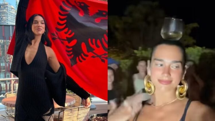 Dua Lipa nuk harron traditën shqiptare, kërcen me gotë mbi kokë