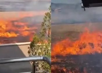 Flakë e madhe në Nekoc të Drenasit, flakët afrohen afër shtëpive – banorët në rrezik