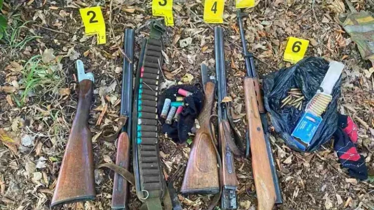 Policia gjen armë të fshehura në pyll në fshatin Junake të Zveçanit