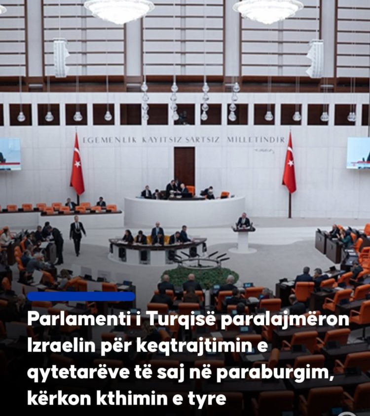Parlamenti i Turqisë paralajmëron Izr*aelin për keqtrajtimin e qytetarëve të saj në paraburgim, kërkon kthimin e tyre