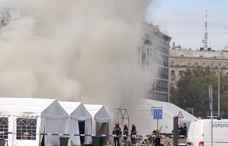 Zjarr dhe të shtëna pranë Kuvendit të Serbisë, një i plagosur