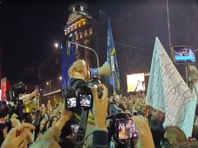 Tensione në Beograd, Diana Hrka përpiqet të flasë nga Çaciland me muzikë me zë të lartë