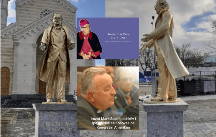 Dugolli kërkon që shtatorja e Rugovës para Katedrales të zëvendësohet me atë të Imzot Mark Sopit ose Imzot Nikë Prelës