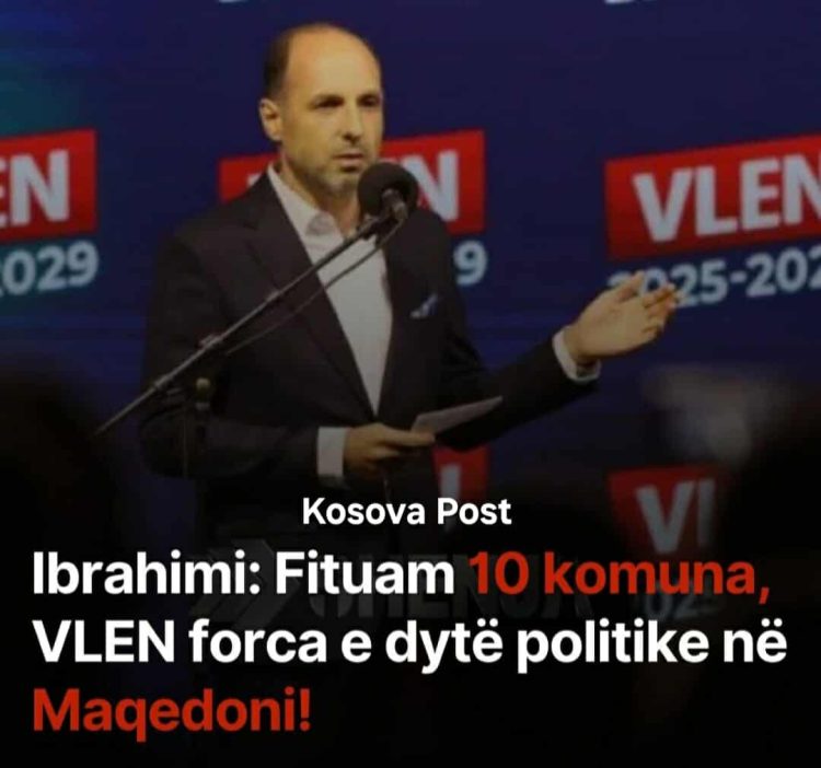 Ibrahimi: Fituam 10 komuna, VLEN forca e dytë politike në Maqedoni!
