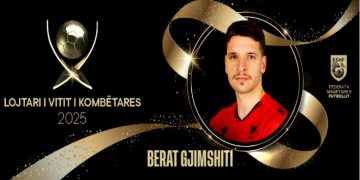 Berat Gjimshiti shpallet `Lojtari i Vitit i Kombëtares`