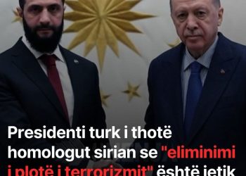 Presidenti turk i thotë homologut sirian se “eliminimi i plotë i te*rrorizmit” është jetik për Sirinë dhe rajonin