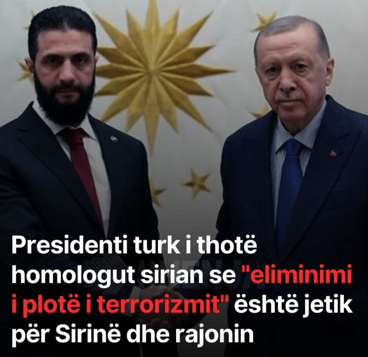 Presidenti turk i thotë homologut sirian se “eliminimi i plotë i te*rrorizmit” është jetik për Sirinë dhe rajonin