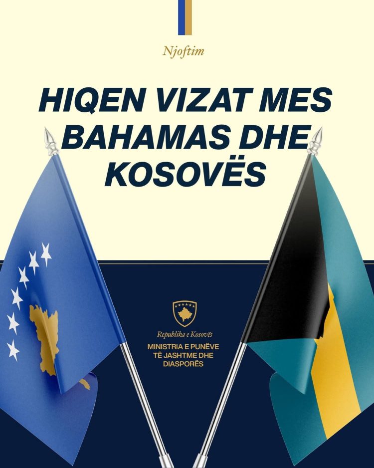 Bahamasi heq vizat për Kosovën