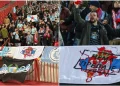 Skandaloze: Tifozët e klubit spanjoll shpalosin flamurin e Kosovës në ngjyrat e flamurit serb në Beograd
