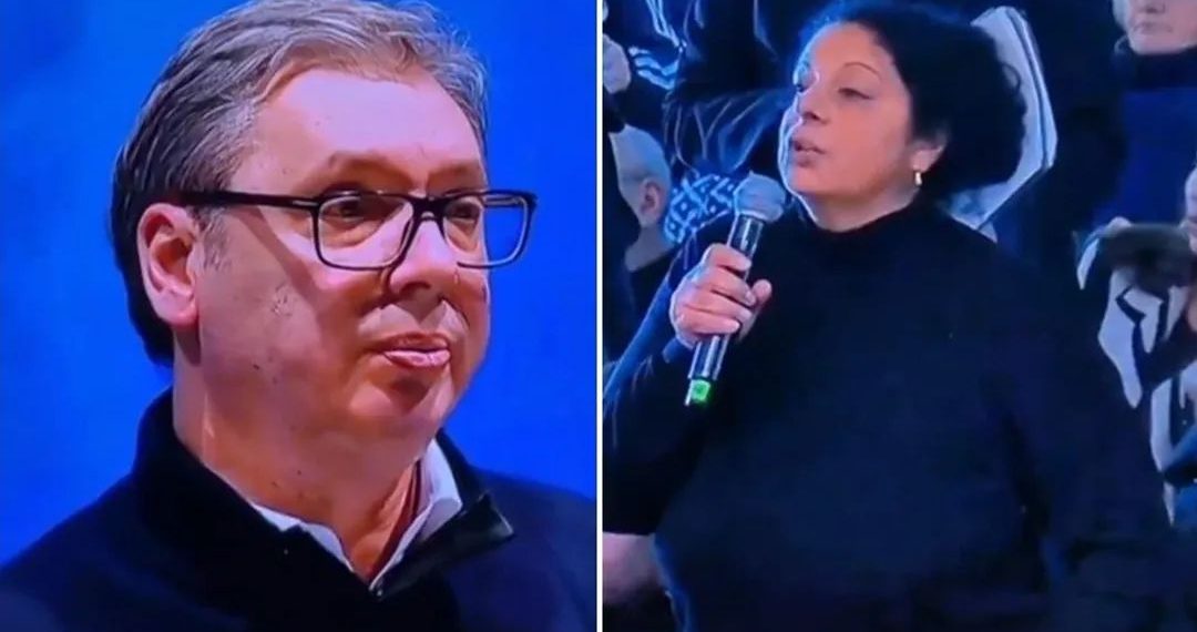 Skandal në Serbi – Vuçiq para një salle të mbushur detyroi një grua t’i tregojë fëmijës se nuk është nëna e tij