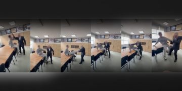 Mësimdhënësi filmohet derisa e godet një nxënës brenda shkollës ‘Pavarësia’ në Prishtinë