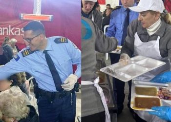 Policët e Mitrovicës së Jugut shpërndajnë ushqim gjatë iftarit