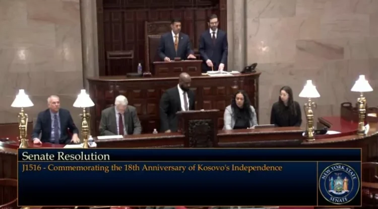 Senati i Nju-Jorkut miraton Rezolutën që shënon 18-vjetorin e pavarësisë së Kosovës