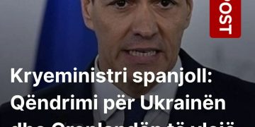 Kryeministri spanjoll: Qëndrimi për Ukrainën dhe Grenlandën të vlejë edhe për Gazën dhe Libanin