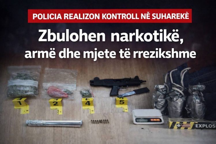 Policia realizon kontroll në Suharekë, gjen n@rkotikë, a*rmë dhe mjete të rrezikshme