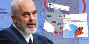 Skandali i radhës: Edi Rama për herë të tretë në publikimet e tij në rrjetet sociale e paraqet Kosovën si pjesë të Serbisë!?