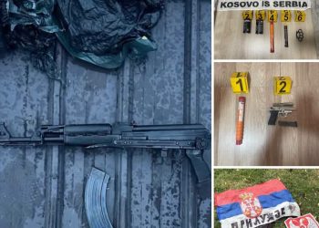 Në Leposaviq dhe Vushtrri gjenden ar*më, múnicion dhe një flamur me mbishkrimin “Kosovo je Serbia”