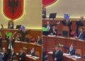 Edi Rama largohet nga Kuvendi, opozita hedh shishe dhe karton drejt tij