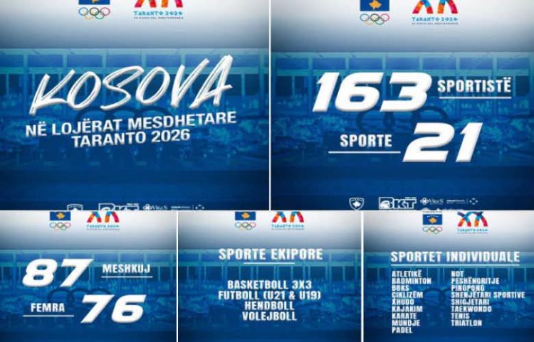 Kosova në Lojërat Mesdhetare ‘Taranto 2026’