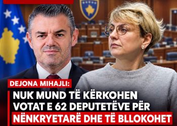 Dejona Mihajli: Nuk mund të kërkohen votat e shumicës për nënkryetarët dhe të bllokohet zgjedhja e Presidentit